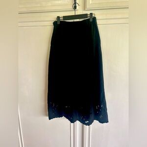 Universal thread cotton islet skirt with pockets and a side zipper
